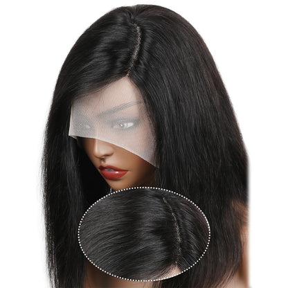 Lace Front Bob Wig Human Hair T Part 13x4 Pre-Plucked 180% Density Straight Side Part Natural, for Home, Travel and Salon Hair Styling