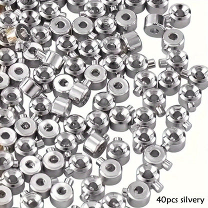 Bead Caps - Bulk 40pcs Silver Gold Flower for Jewelry Making Bracelets Necklaces - product detail view 3