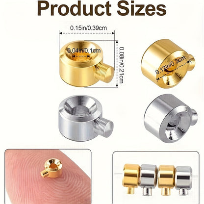 Bead Caps - Bulk 40pcs Silver Gold Flower for Jewelry Making Bracelets Necklaces - product detail view 5
