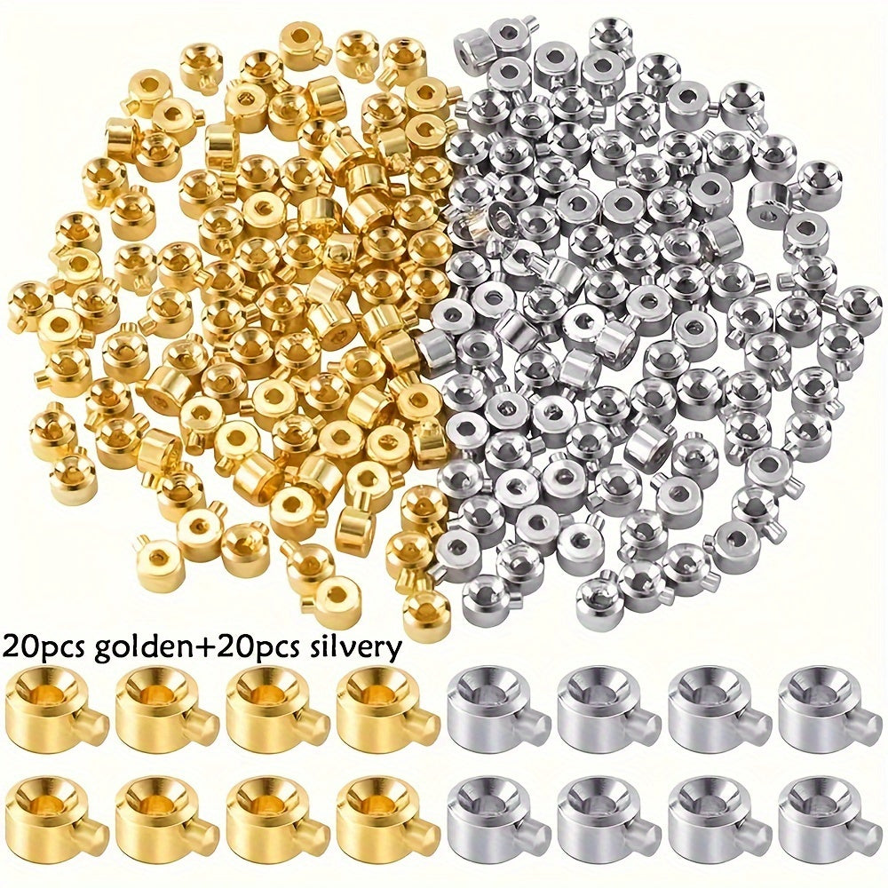 Bead Caps - Bulk 40pcs Silver Gold Flower for Jewelry Making Bracelets Necklaces - product detail view 8