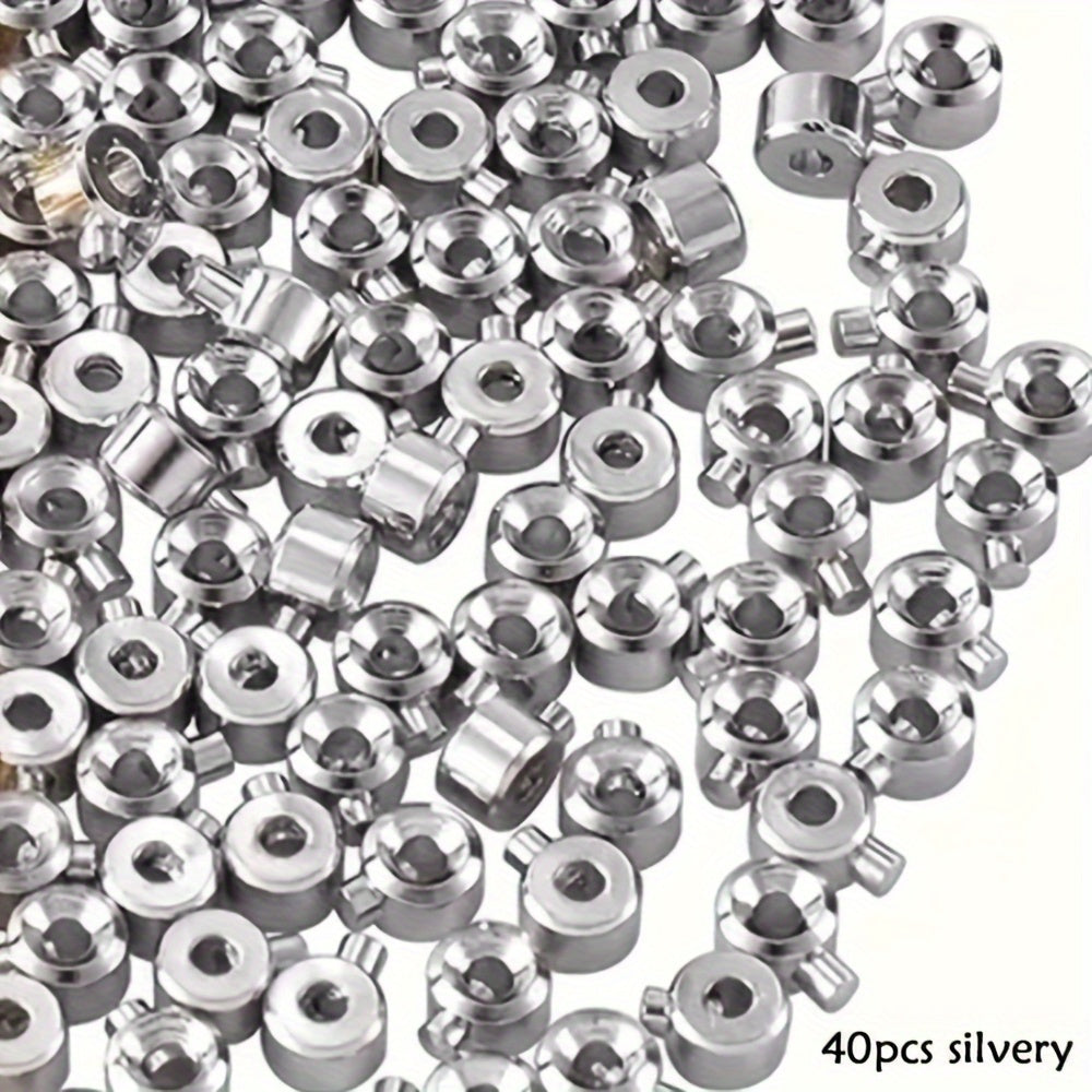 Bead Caps - Bulk 40pcs Silver Gold Flower for Jewelry Making Bracelets Necklaces - product detail view 9