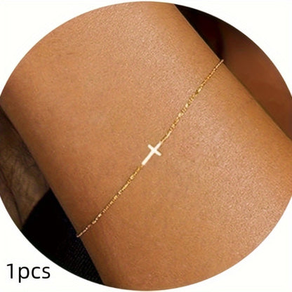 Beaded Bracelet - Gold Pearl Bead Chain for Women Adjustable Stainless Steel Cuban Twisted - product detail view 3