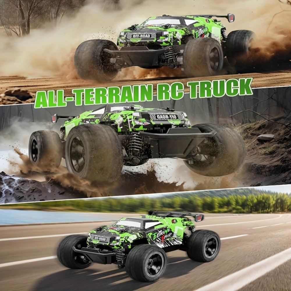 RC Off-Road Truck for Kids 2.4GHz Dual Drive Twin Motor – All-Terrain Anti-Slip Tires Remote Control Car, Sturdy Durable Boys Gift Ages 3 4