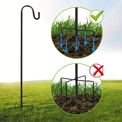 Shepherd's Hook | Heavy Duty Garden Pole Bird Feeder Plant Lantern