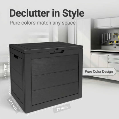 Deck Box Flip Top Resin Secure Lid | Patio Pool Backyard Cushion Garden