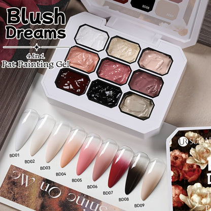 Gel Nail Polish 4-in-1 Nine-Color Palette for Ombre, Stamping, Painting and Powder Nail Art