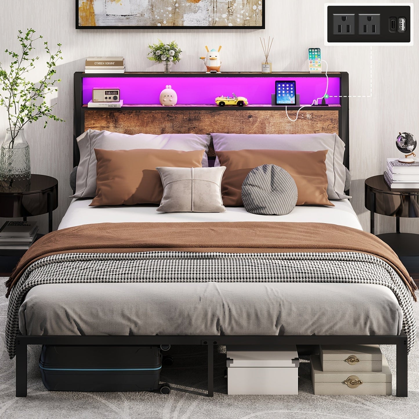 Bed Frame shown in the Queen option