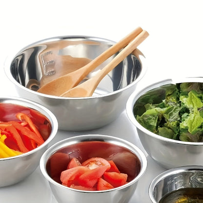 5-Piece Mixing Bowl Set with Five Nested Sizes and Source-Marked Capacity and Diameter Labels