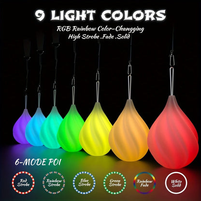 Glow Poi Balls LED Spinning Set 1 Pair with the Listed Color, Size or Set Options for Everyday Use