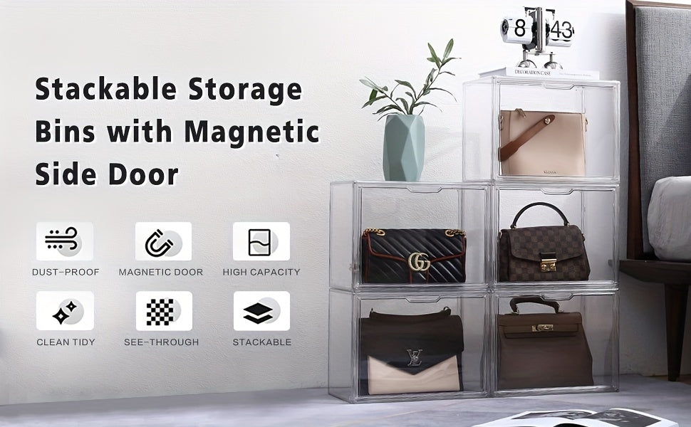 Clear Display Case Set of 3, Dustproof Transparent Storage Box Organizer for Collectibles, Car Models