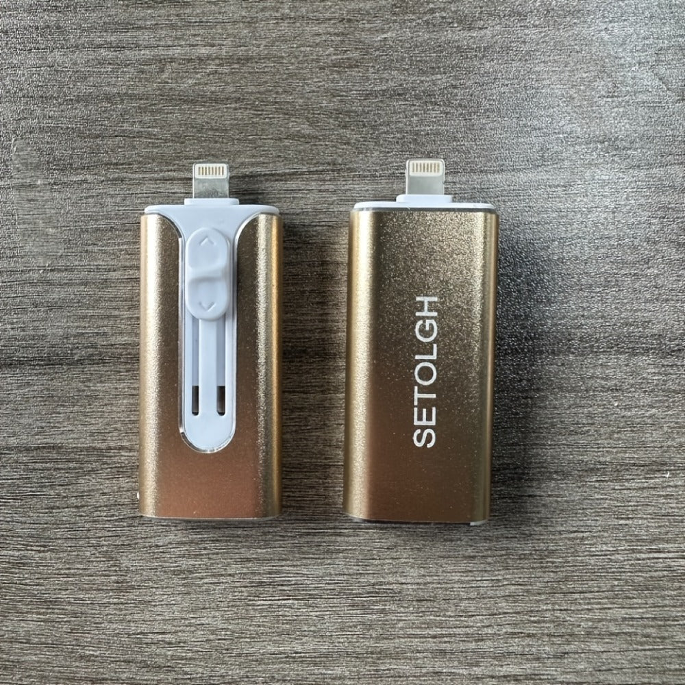 USB Flash Drive 4-in-1 USB 3.0 OTG Photo Drive with 128GB or 256GB Capacity, Four Connectors and Four Colors