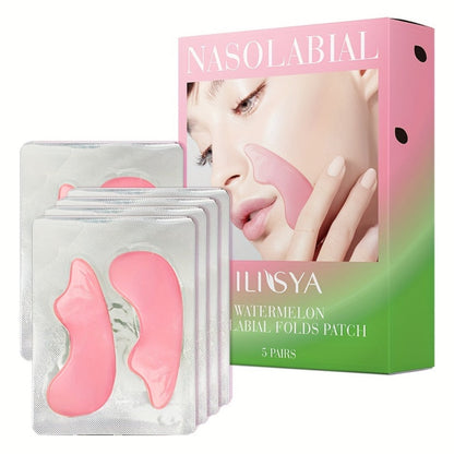 Nasolabial Fold Patches with Watermelon Collagen & Niacinamide, Caffeine Smile Lines Face Patches for Deep &