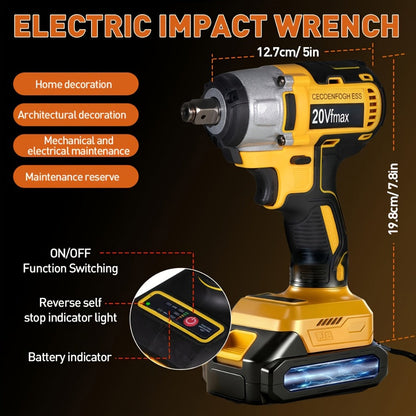 Cordless Impact Wrench 1/2 Inch Brushless, 450N.m 259Ft-lbs High Torque Impact Gun, 3300RPM Variable Speed