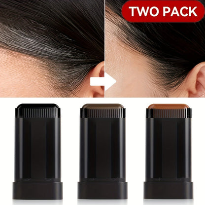Portable Gray Root Cover Stick 2pcs, Disposable Hair Root Touch-Up with Plant-Based Squalane, Instant Gray Coverage