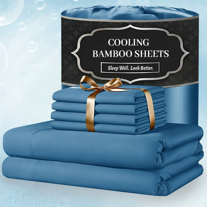 Bed Sheet Set 4-Piece Bamboo-Derived Fabric with Available Extra-Deep Pocket and Eighteen Colors