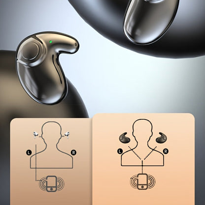 Low-Profile Round-Case Mini Sleep Earbuds with Digital Battery Display in Black, Khaki or White