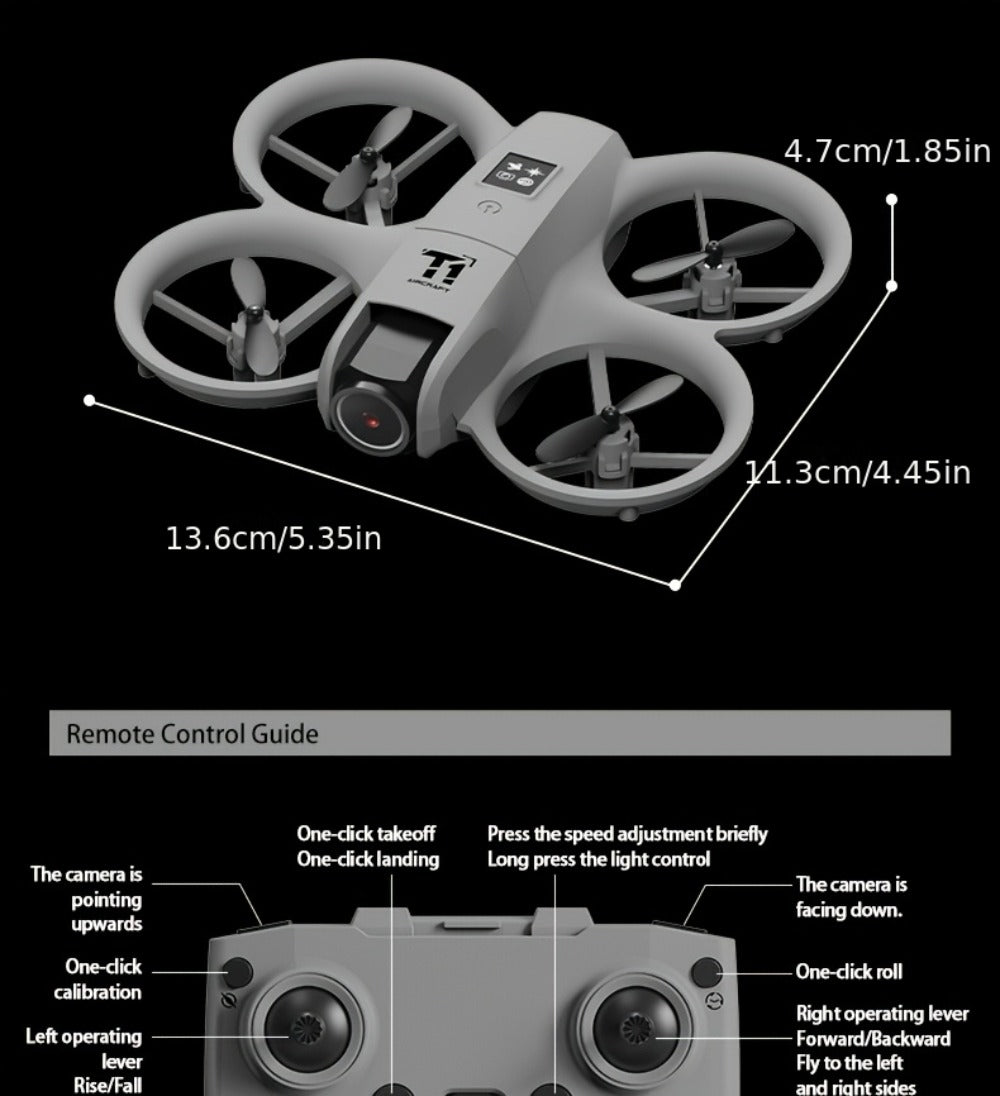 RC Drone with 4K Camera Dual Batteries Optical Flow Auto Hover Anti-Collision One-Key Return WiFi FPV Real-Time Video