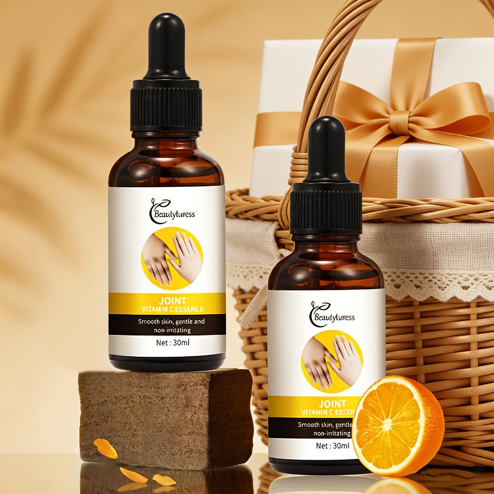 Face Serum Vitamin C Two-Bottle Set with Light Beige Liquid Texture and Amber Dropper Packaging