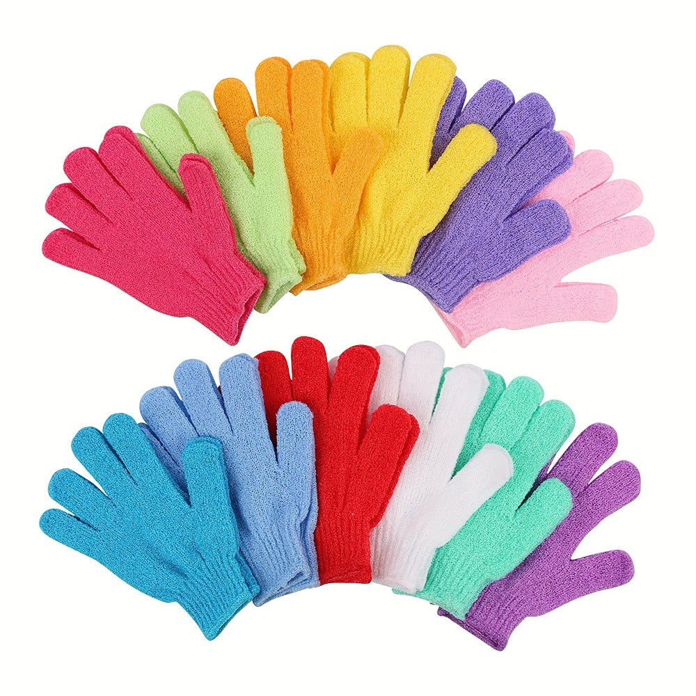 Exfoliating Shower Gloves 20 Pairs Dual-Sided Nylon Bath Scrub Mitts – Body Exfoliation, Spa Massage & Deep Cleansing Gloves for Women Men