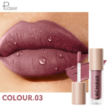 Velvet Matte Liquid Lip Color in Five Coordinated Nude-Tone Shades with 7.4cm Square Tube and Wand