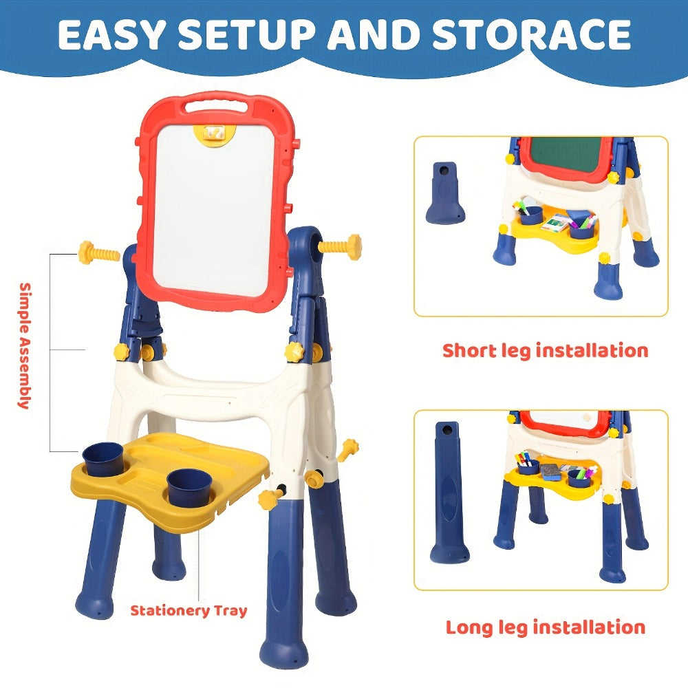 Art Easel for Kids Adjustable Double-Sided Standing Easel with Painting Accessories for Boys & Girls Ages 3+