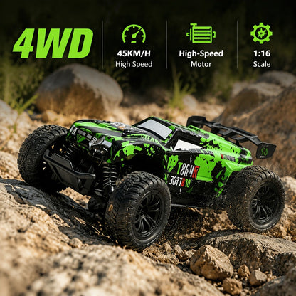 RC Off-Road Truck for Kids 2.4GHz Dual Drive Twin Motor – All-Terrain Anti-Slip Tires Remote Control Car, Sturdy Durable Boys Gift Ages 3 4
