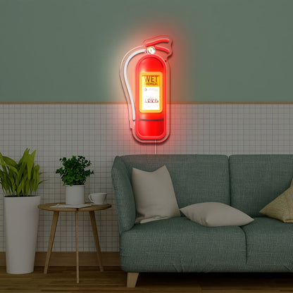 Retro Gas Pump or Fire Extinguisher LED Neon Sign with USB Power, Switch Control and Two Designs