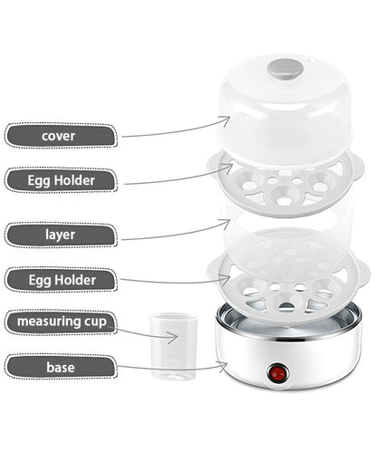 Egg Steamer Stainless Steel Mini Breakfast Machine Single Double Layer Multi-Functional Egg for Entryways, Bedrooms and Living Spaces