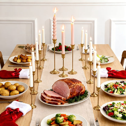 Copper Plated Candlestick Holders Bulk Set for Entryways, Bedrooms and Living Spaces, with the Listed Configuration
