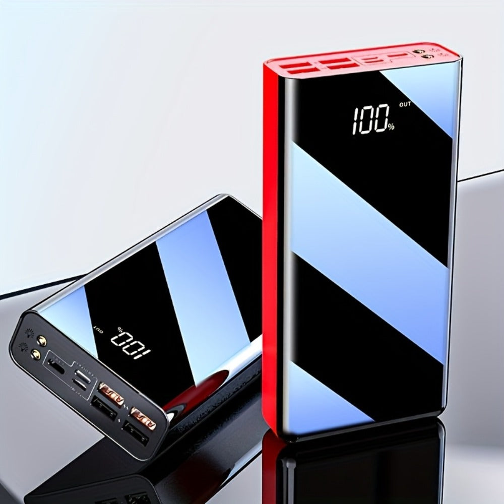 100000mAh Portable Power Bank with Flashlight LED Display Bidirectional Fast Charging Multi-Device USB Charger for Camping Outdoor Emergency