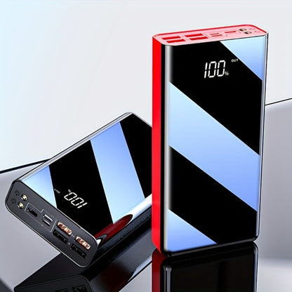 100000mAh Portable Power Bank with Flashlight LED Display Bidirectional Fast Charging Multi-Device USB Charger for Camping Outdoor Emergency