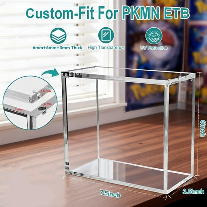Pokemon Acrylic Display Case for ETB & Booster Bundle with the Listed Color, Size or Set Options for Everyday Use