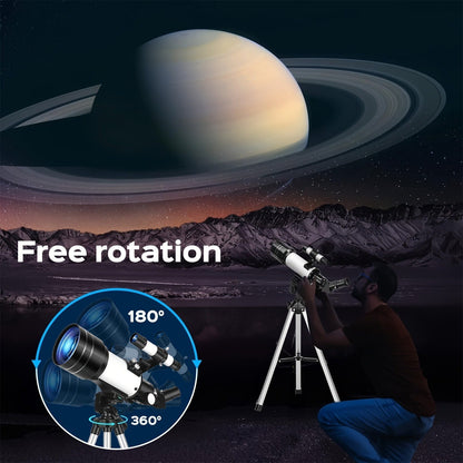 70 mm Refractor Telescope Kit with Five Color Labels, Tripod, Phone Holder and Two Eyepieces