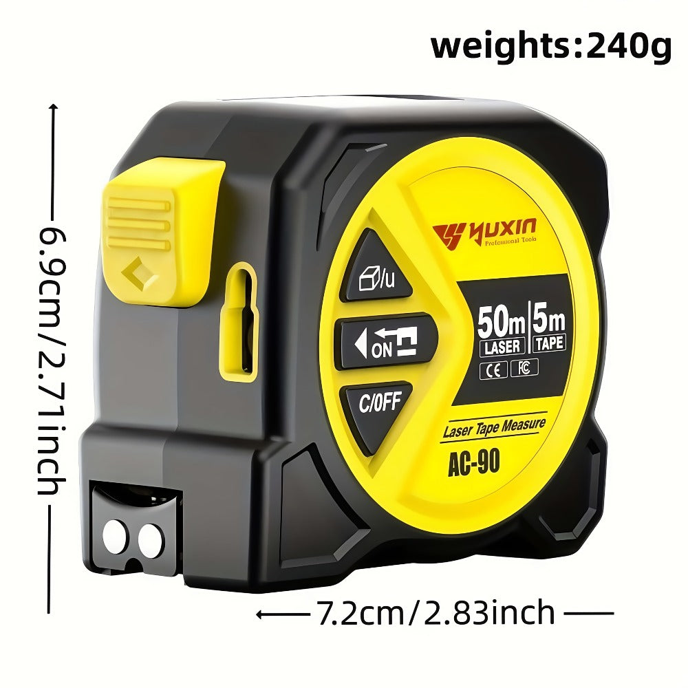 Laser Tape Measure 3-in-1 Digital Distance Meter 50M 165ft High Precision Infrared for Entryways, Bedrooms and Living Spaces
