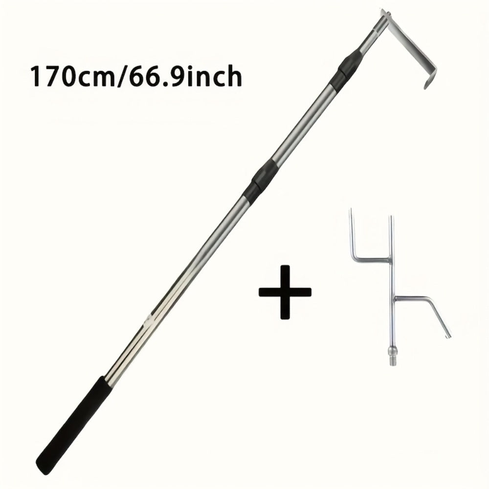 Telescopic Truck Grab Bar Set Stainless Steel Adjustable Length Anti-Slip Grips 59 Inch for Pickups Trucks Trailers Warehouses Construction