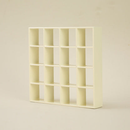 Dollhouse Miniature Display Cabinet 1:12 Scale 16-Compartment Modern Storage Shelf Organizer – Miniature Furniture Accessory for Dollhouse