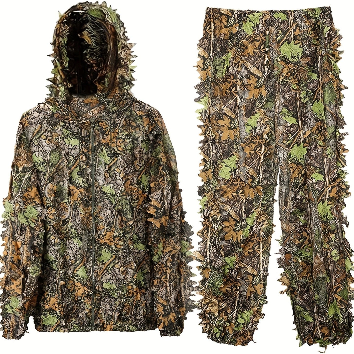 3D Leaf Ghillie Suit Lightweight Camouflage Hunting Suit for Men Women – Full Body Camo Outfit for Wildlife Photography, Birdwatching