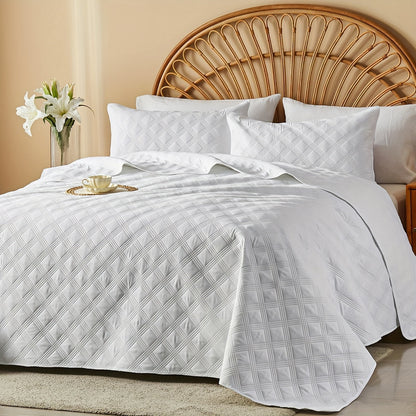 Quilt Set 2-3pcs – Lightweight Microfiber Bedspread Coin Pattern Coverlet All Seasons Twin Full Queen King Cal King
