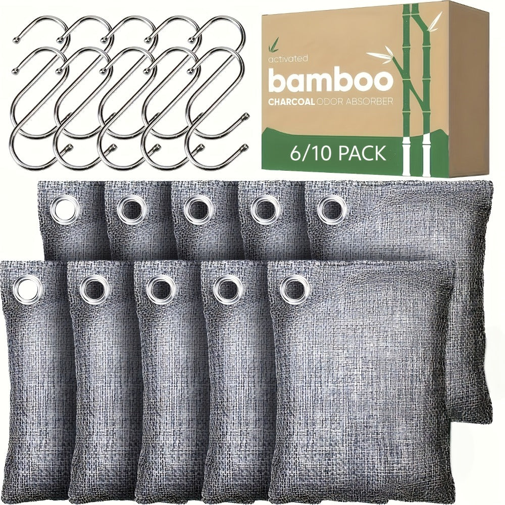 Bamboo Charcoal Air Purifying Bags Odor Absorber Eliminator for Home Car Closet Pet Smoke for Entryways, Bedrooms and Living Spaces