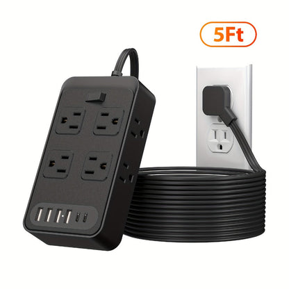 One-Touch Switch Desk Charging Station 14-in-1, 8 Widely Distributed AC Outlets & 6 USB Ports (4 USB-A + 2 USB-C)