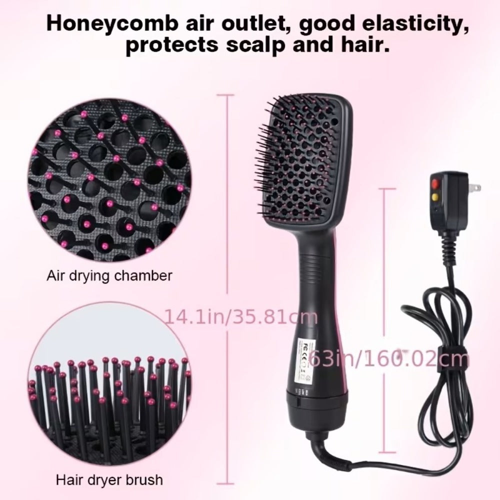 3-in-1 Hot Air Brush Hair Dryer Straightener Comb, Ionic Blow Dryer Brush with Negative Ion Frizz Control