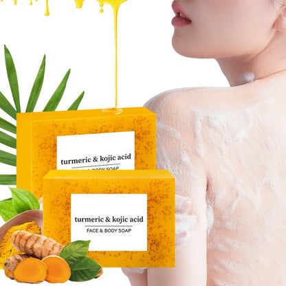 Turmeric Soap Handmade Bar, Lemon, Quercetin & Vitamin E Natural Soap with Olive Oil, Deep Cleansing &