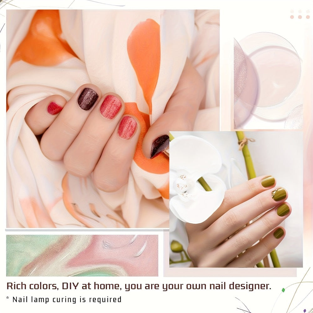 35-Color Gel Nail Polish Kit with UV LED Lamp, Electric Nail Grinder, Four Top Coats and Decoration Tools