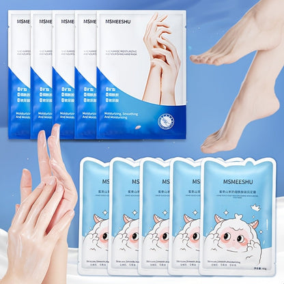 Moisturizing Foot Mask Socks with Goat Milk, Niacinamide & Ceramides – Exfoliating Cracked Heel Treatment