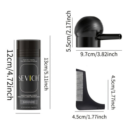 Hair Thickening Fibers Set 2-in-1 with Applicator Spray - Instant Volume & Fuller Look for Thinning Hair