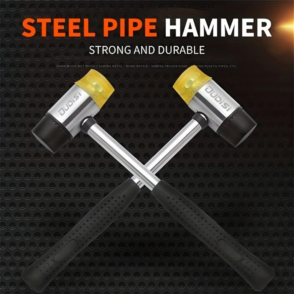 Double-Head Rubber Mallet – Plastic Installation Hammer with Rubber Handle, Rebound-Proof Soft Mallet for Floor Installation, Tile, Jewelry