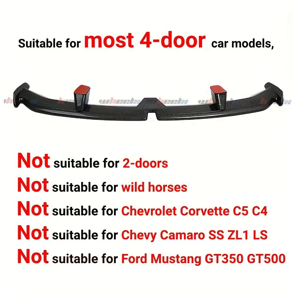 Universal Rear Spoiler Wing 54 Inch – ABS Pro Style Trunk Lid Spoiler, UV-Resistant, Fits Honda Toyota Subaru BMW Dodge Sedan Hatchback