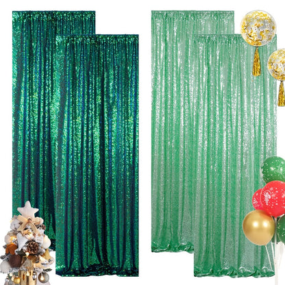 Sequin Backdrop Curtain for Party Wedding – 4x8ft Shimmering Glitter Curtain for Birthday Photo Booth Stage Decoration, Easy Hang