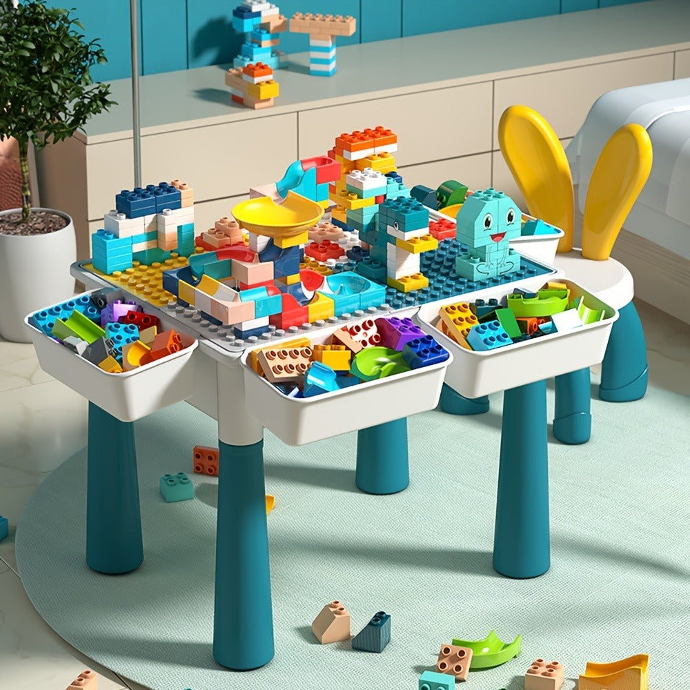 Kids Building Block Table & Chair Set with Storage Boxes with the Listed Color, Size or Set Options for Everyday Use