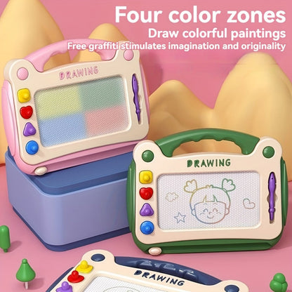 Kids Drawing Board Toy 3-in-1 with Stamps Brush Stand – Magnetic Doodle Art Set for Toddlers Boys Girls Ages 3+ Birthday Easter Christmas